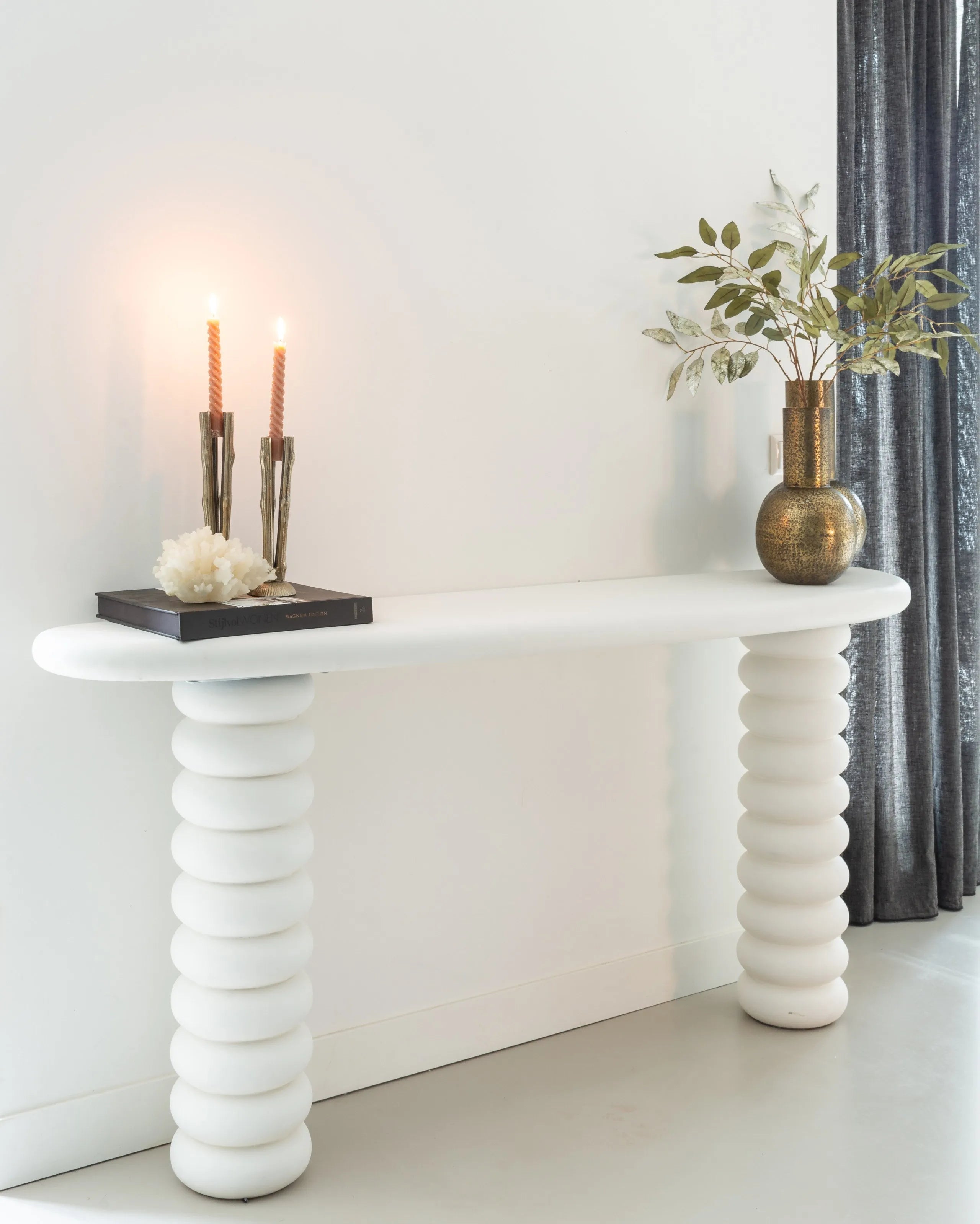 Richmond Interiors Bloomstone Soft Chalk White Console Table