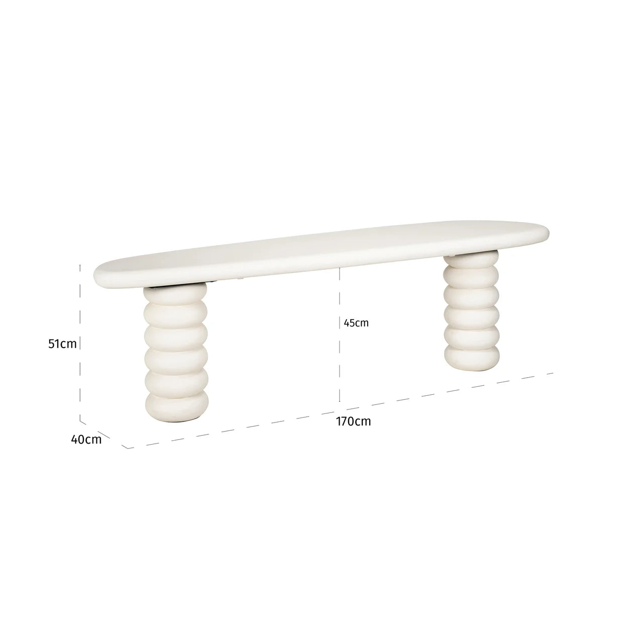 Richmond Interiors Bloomstone Soft Chalk White Bench