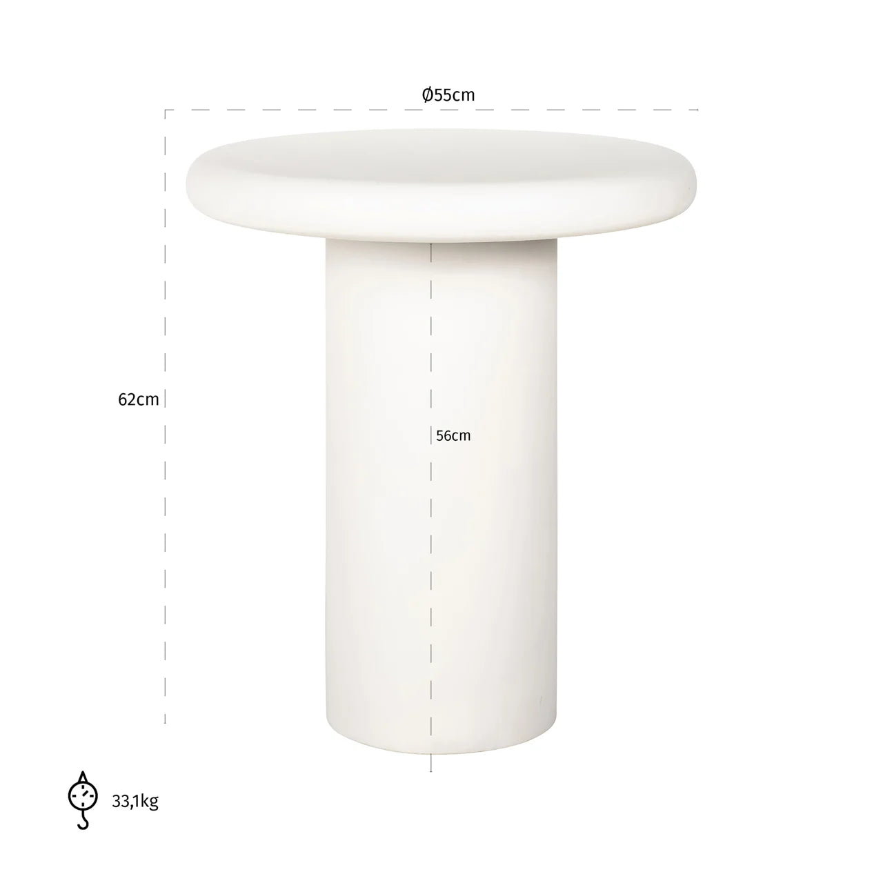 Richmond Interiors Bloomstone Soft Chalk White Round Side Table