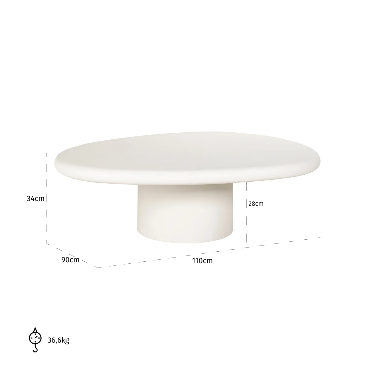 Richmond Interiors Bloomstone Soft Chalk White Coffee Table