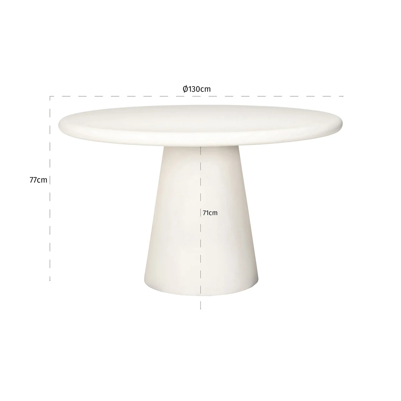 Richmond Interiors Bloomstone Soft Chalk White Round Dining Table