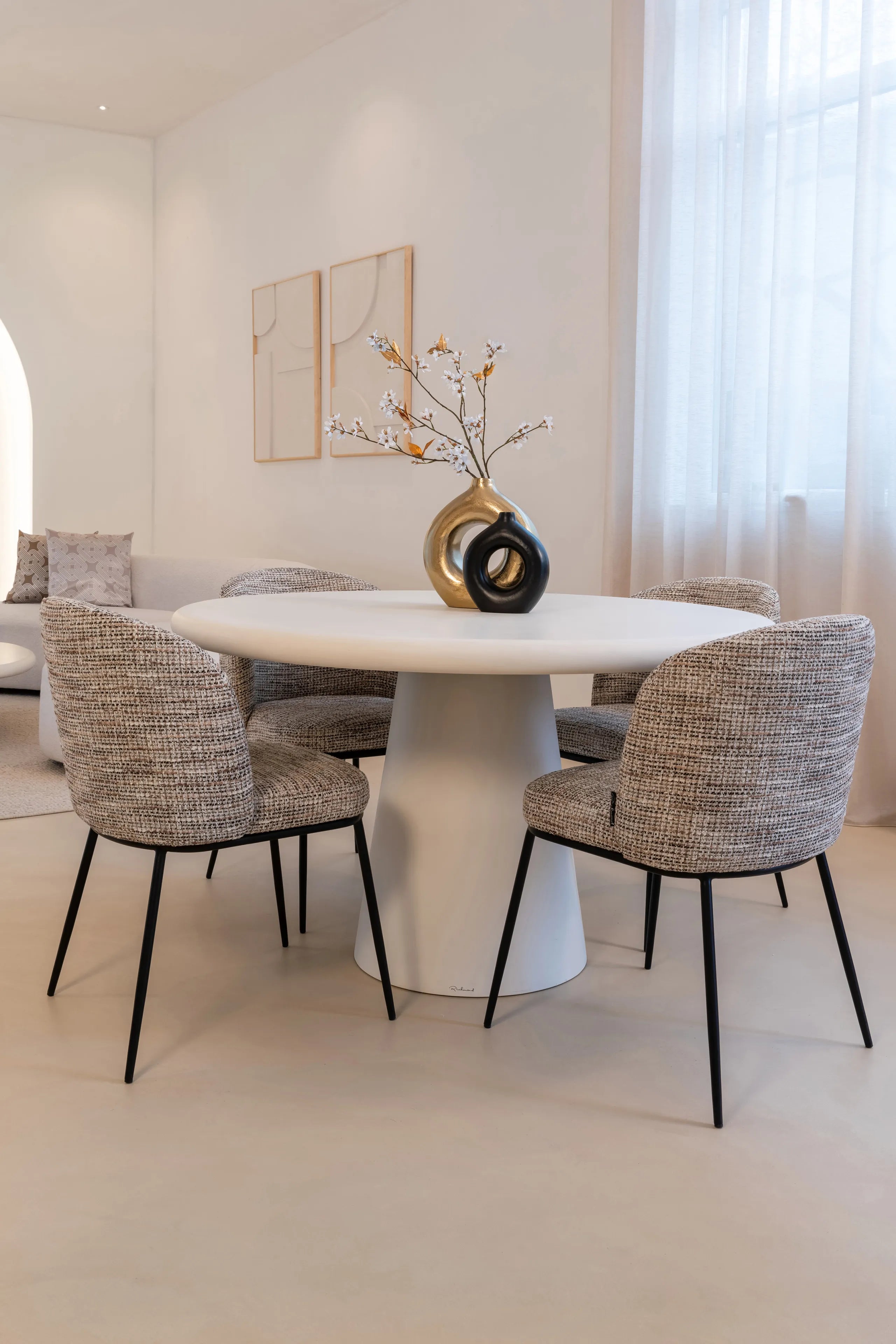 Richmond Interiors Set of 2 Elvi Mocca Chunky Dining Chairs
