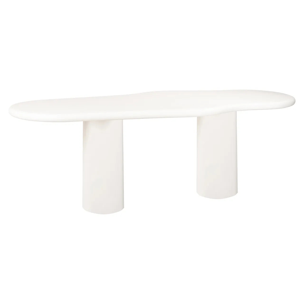 Richmond Interiors Bloomstone Soft Chalk White Abstract Dining Table | 8 Seater