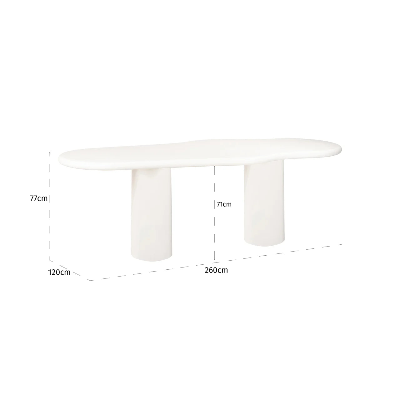 Richmond Interiors Bloomstone Soft Chalk White Abstract Dining Table | 8 Seater