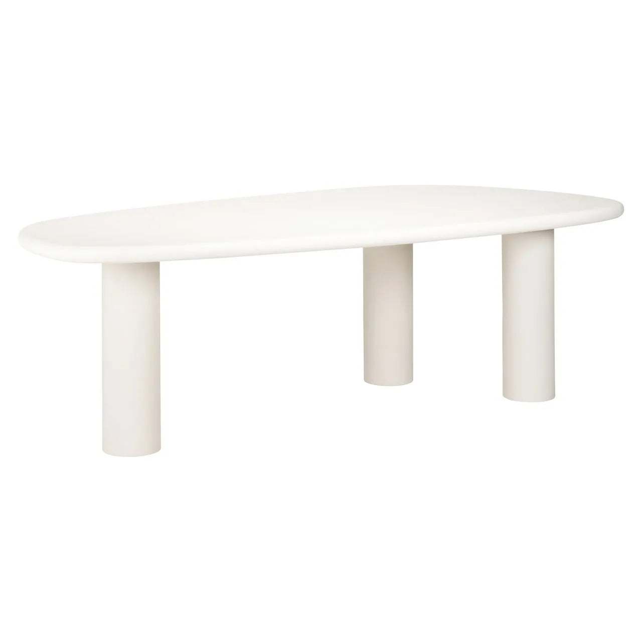 Richmond Interiors Bloomstone Soft Chalk White Abstract Dining Table | 6 Seater