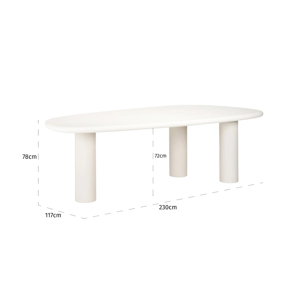 Richmond Interiors Bloomstone Soft Chalk White Abstract Dining Table | 6 Seater