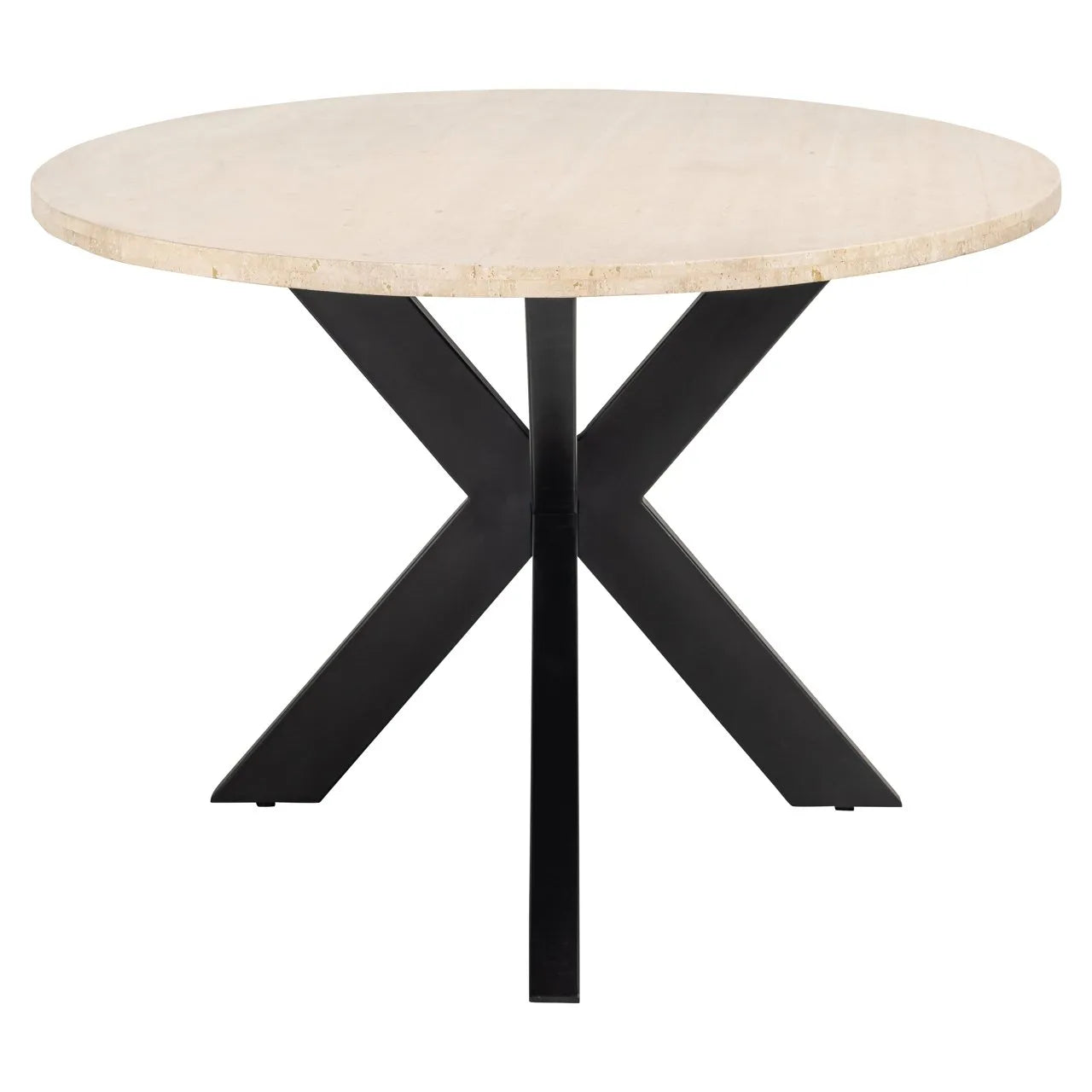 Richmond Interiors Avalon Beige Travertine Oval Dining Table | 8 Seater