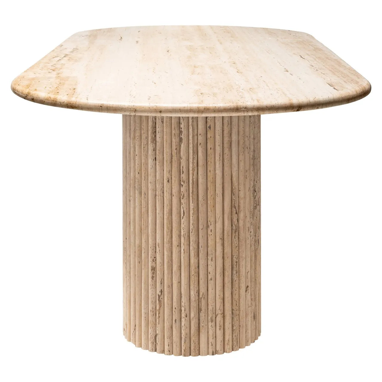 Richmond Interiors La Cantera Beige Travertine Oval Dining Table 240cm