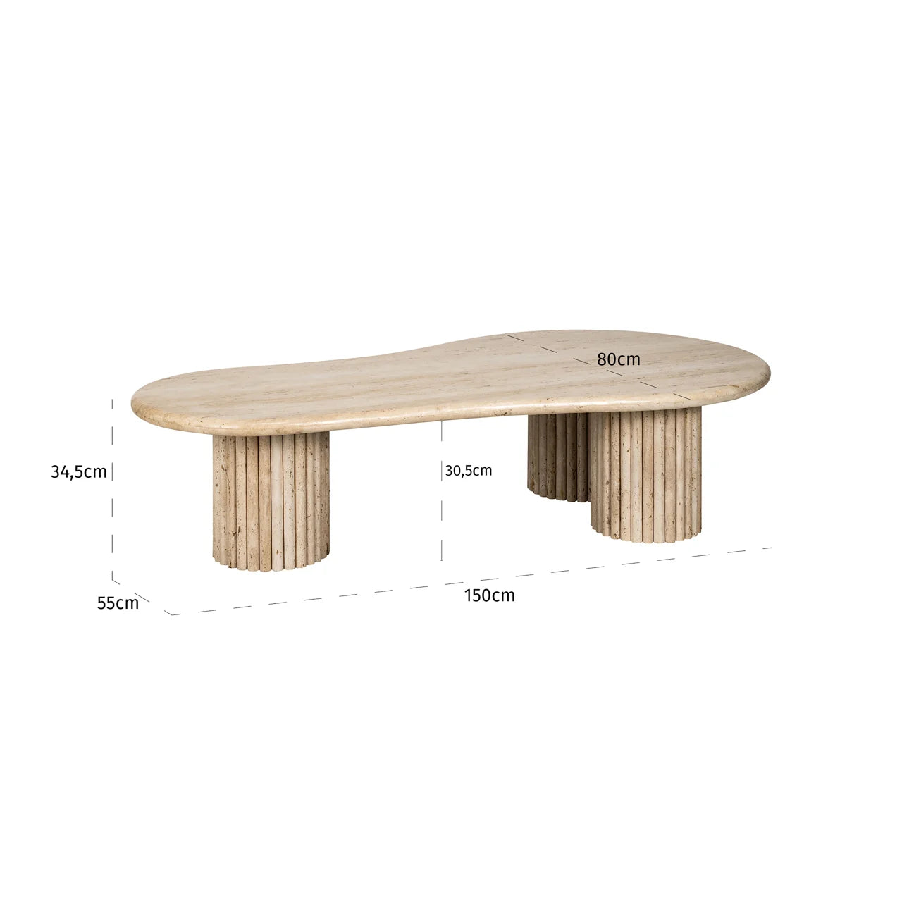 Richmond Interiors La Cantera Organic Beige Travertine Coffee Table