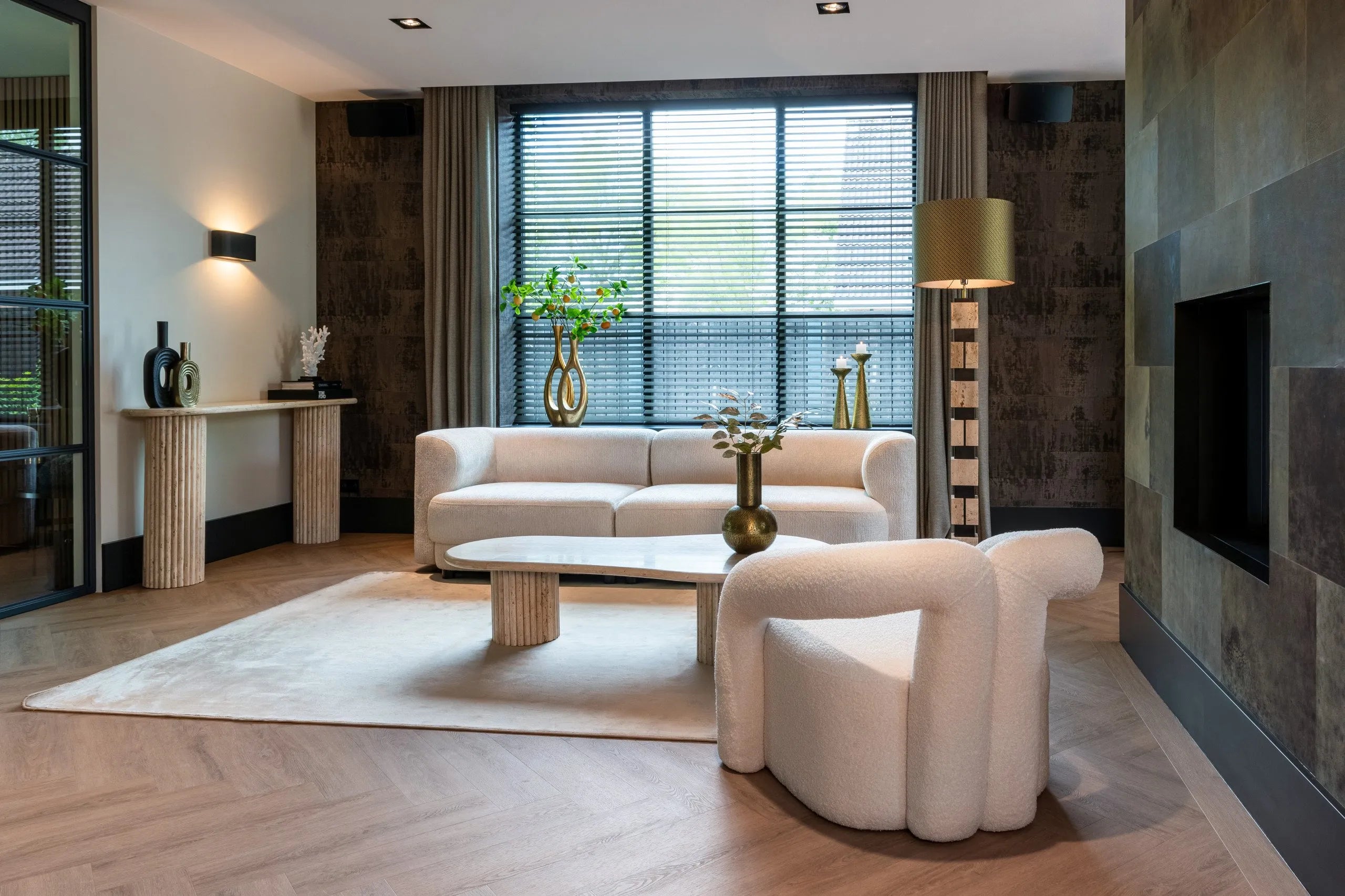Richmond Interiors La Cantera Organic Beige Travertine Coffee Table