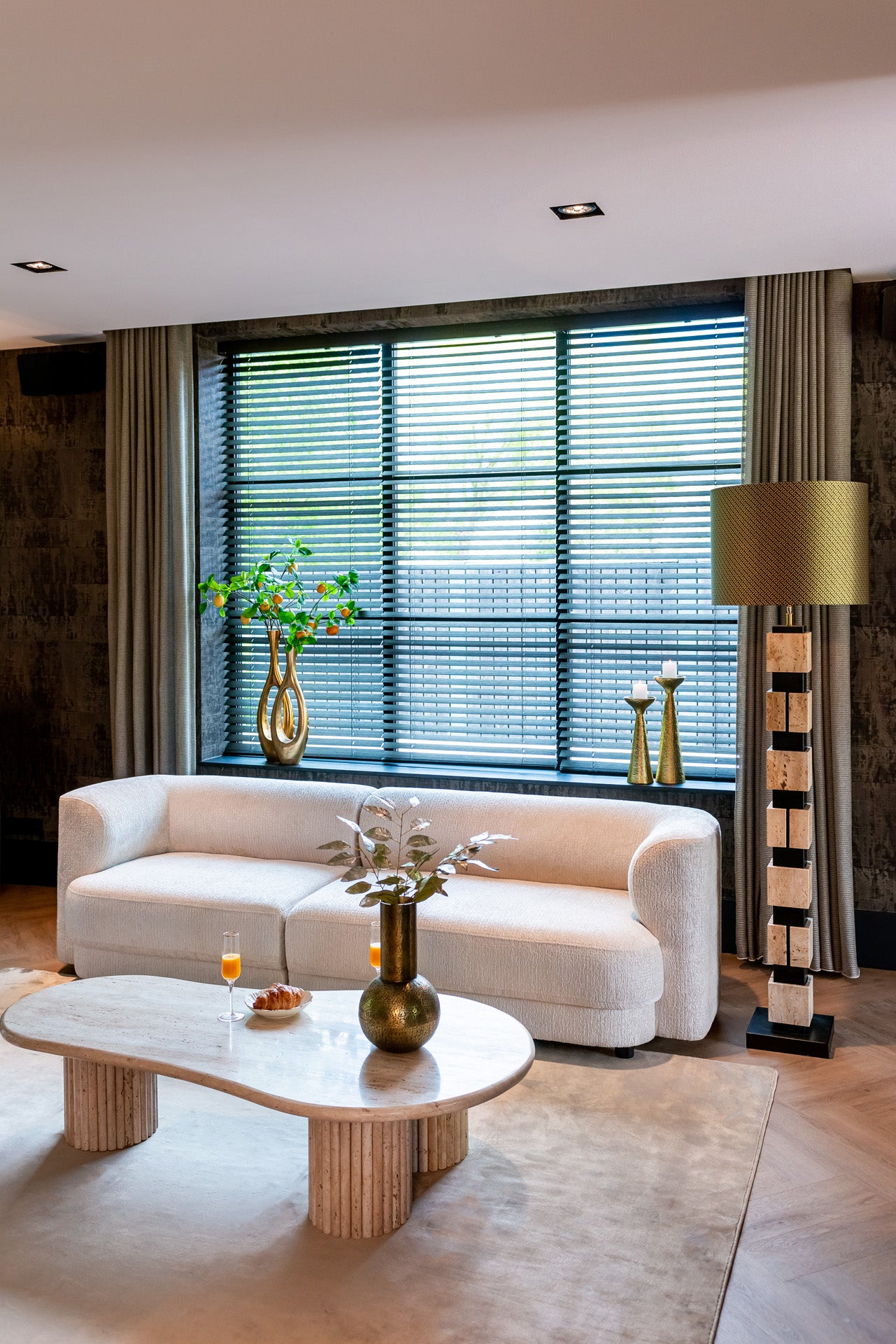 Richmond Interiors La Cantera Organic Beige Travertine Coffee Table