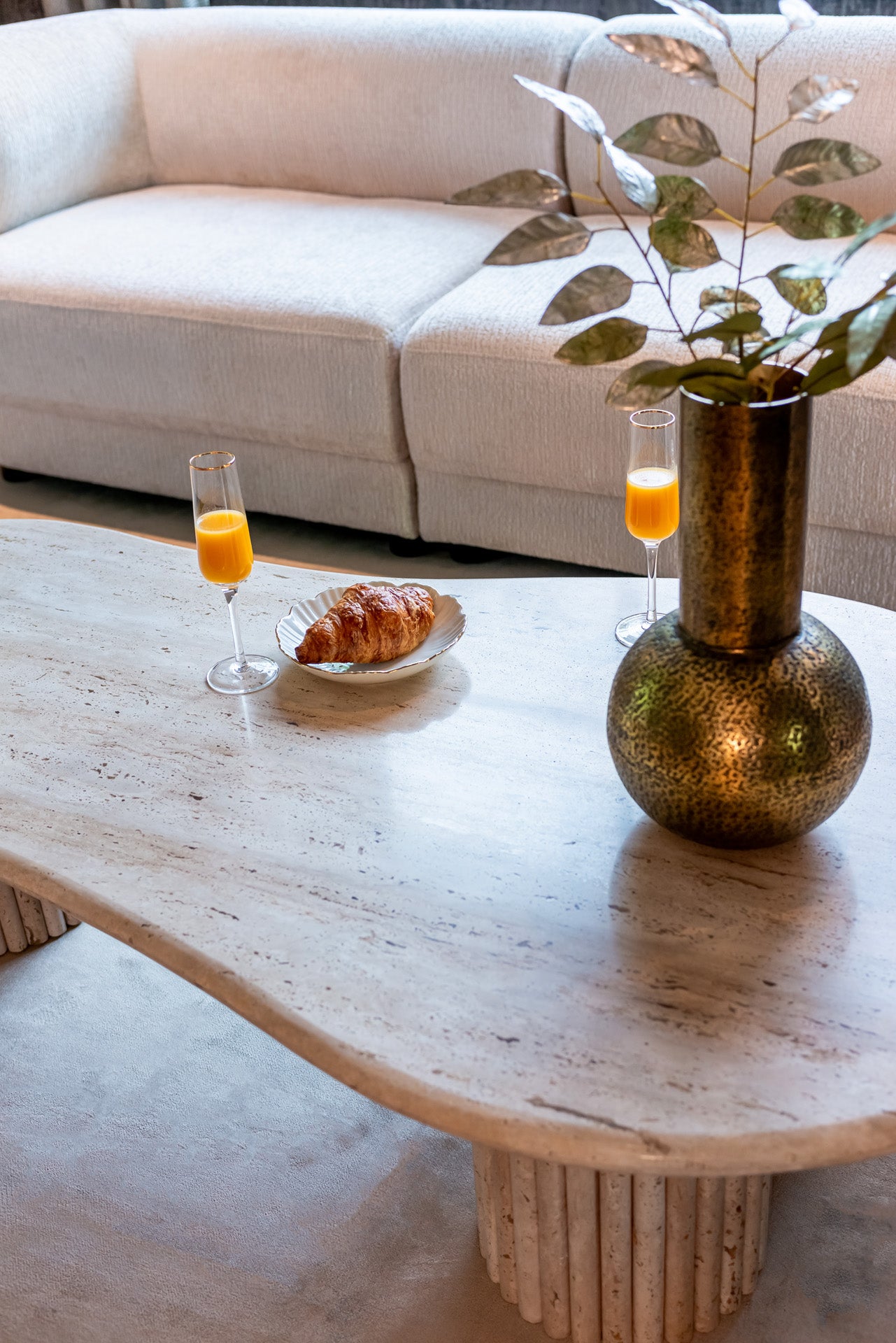 Richmond Interiors La Cantera Organic Beige Travertine Coffee Table