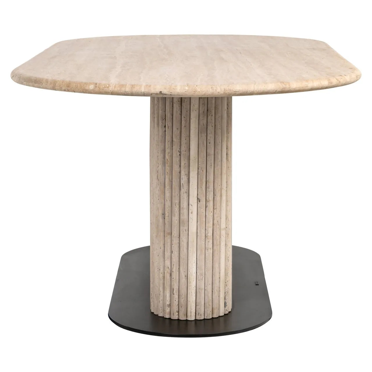Richmond Interiors La Cantera Beige Travertine Oval Dining Table 200cm