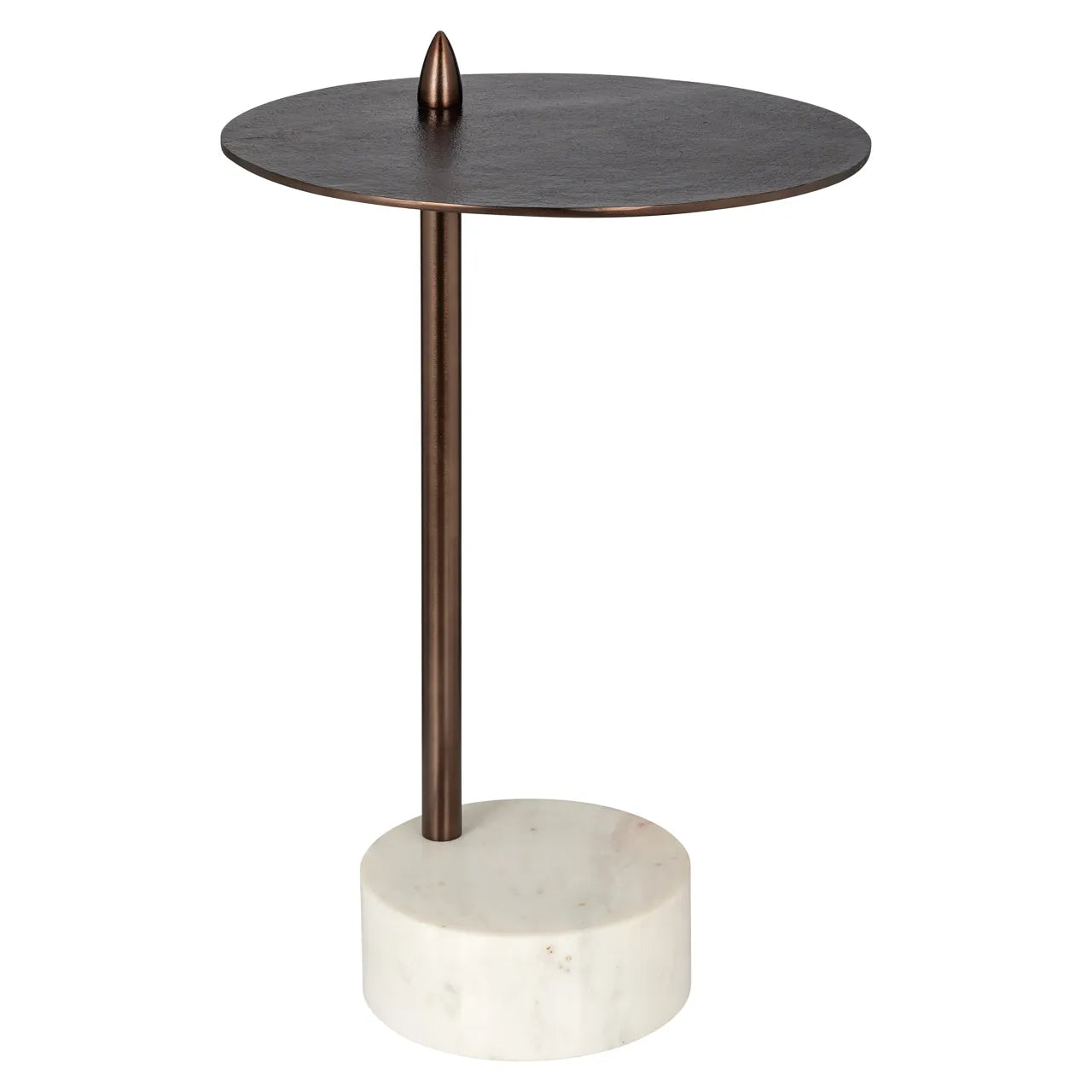 Richmond Interiors Barron Bronze & White Marble Side Table