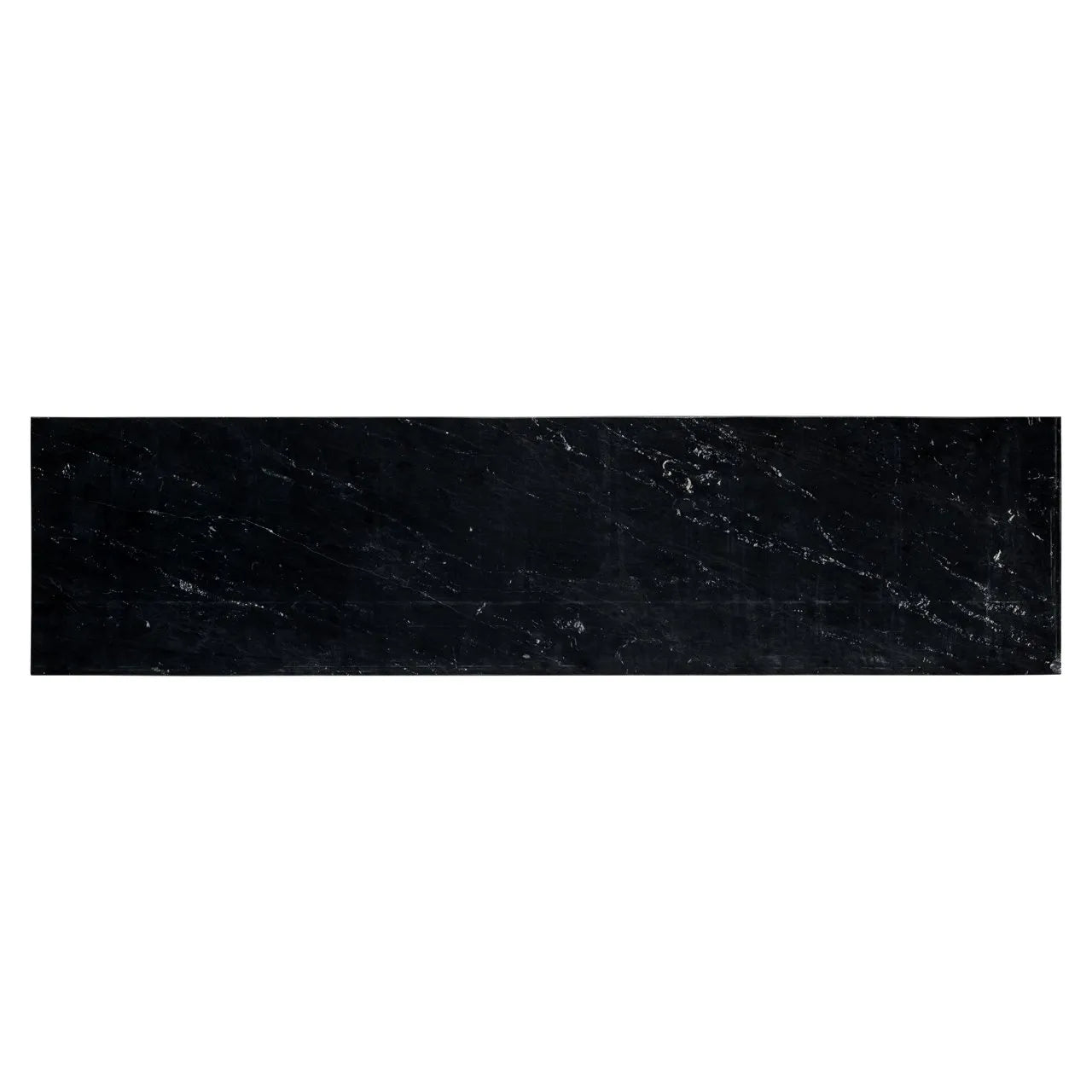 Richmond Interiors Luna Black Marble & Antique Gold Ring Console Table