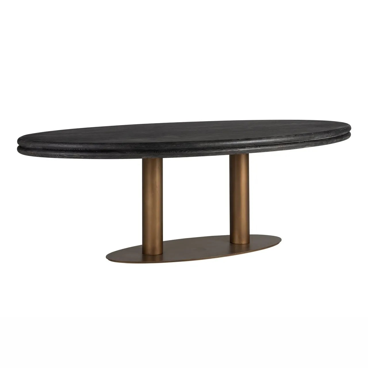 Richmond Interiors Lexington Bronze & Black Rustic Oval Dining Table | 8 Seater