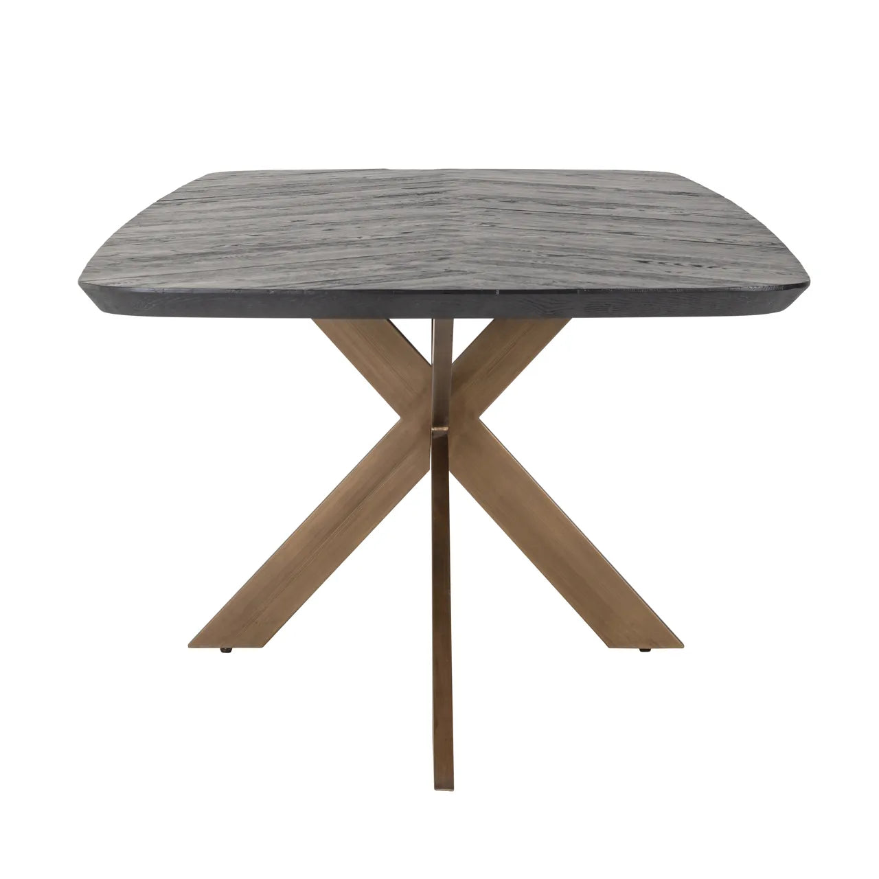 Richmond Interiors Hayley Bronze & Black Herringbone Dining Table 280cm