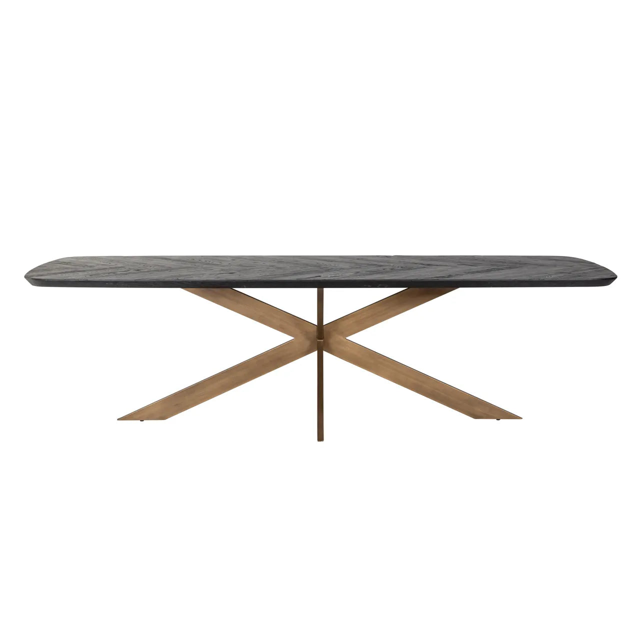 Richmond Interiors Hayley Bronze & Black Herringbone Dining Table 280cm