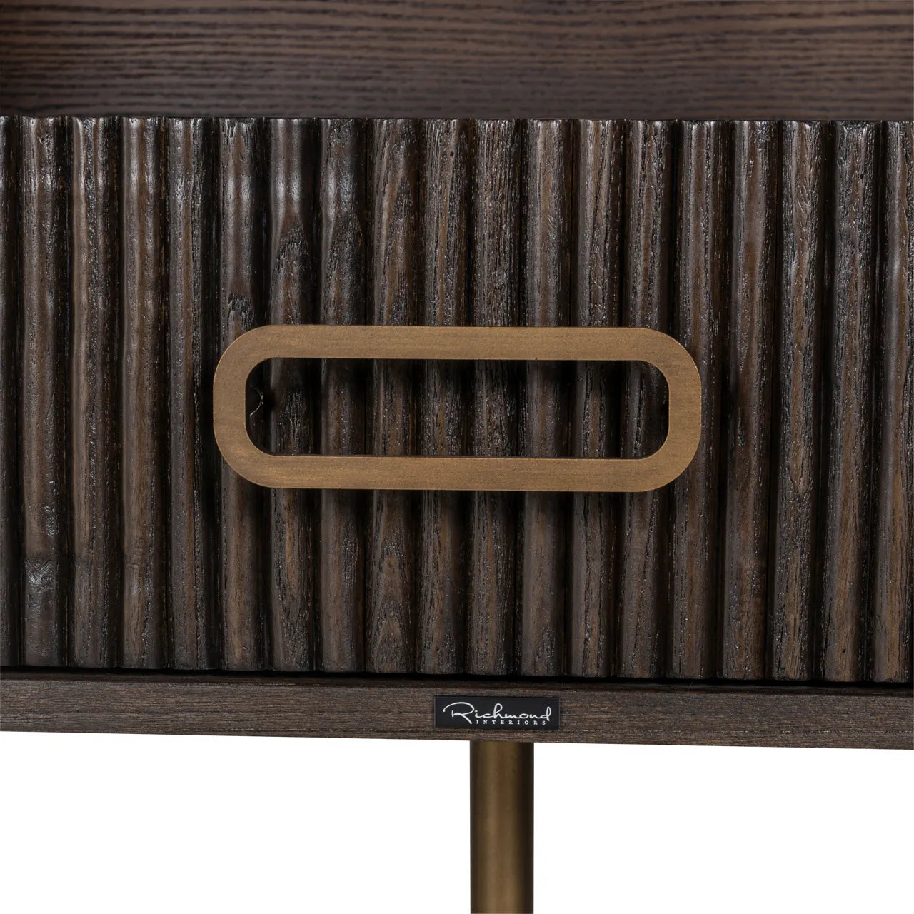 Richmond Interiors Luxor Dark Brown Ribbed Oak Wood TV Unit