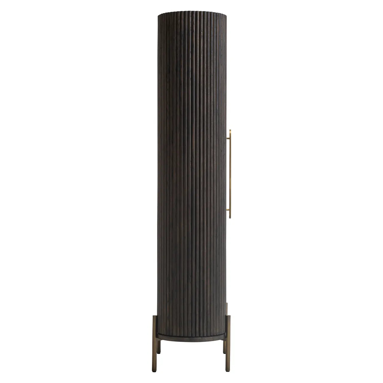Richmond Interiors Luxor Dark Brown Ribbed Oak Wood Cabinet