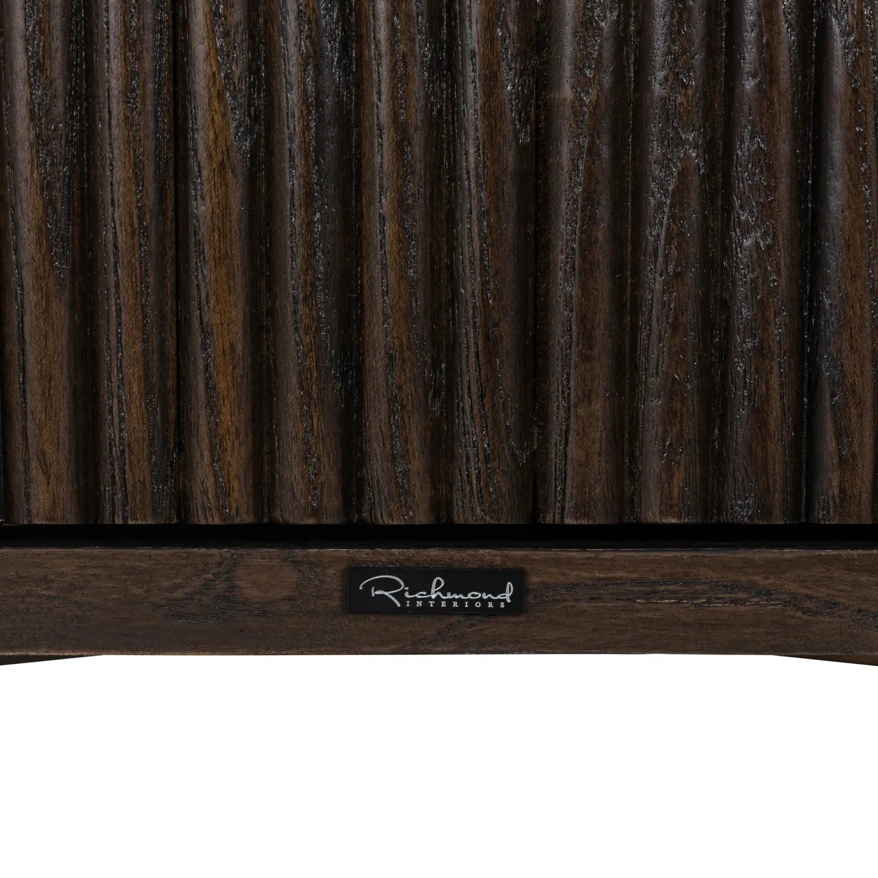 Richmond Interiors Luxor Dark Brown Ribbed Oak Wood Cabinet