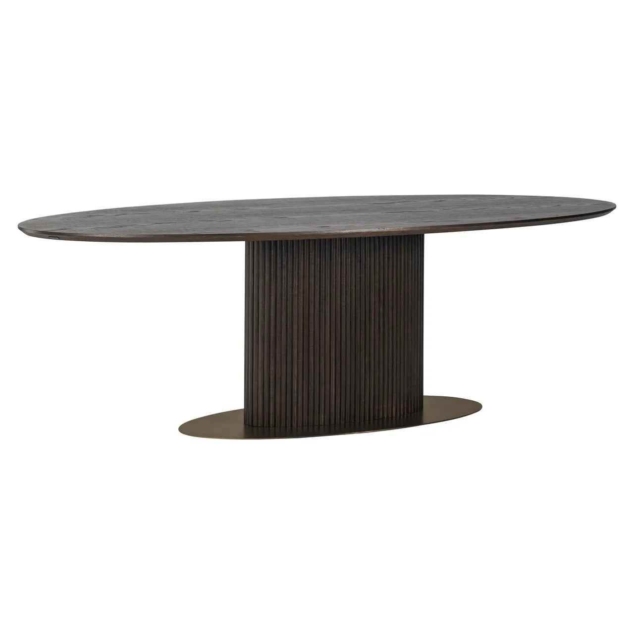 Richmond Interiors Luxor Dark Brown Oak Wood Oval Dining Table 235cm