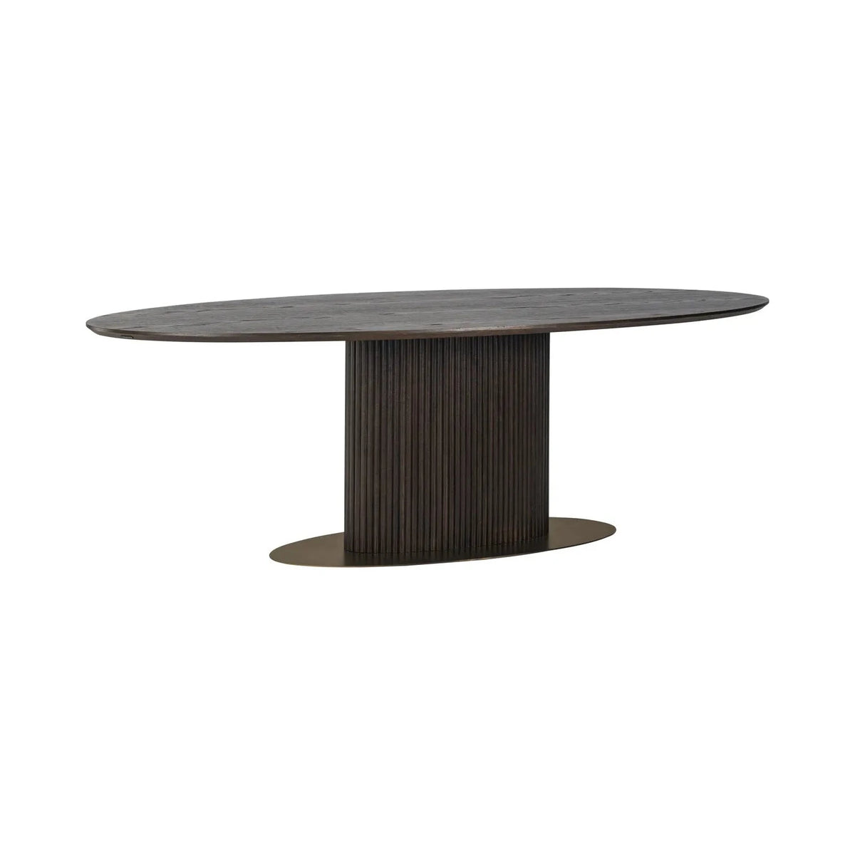 Richmond Interiors Luxor Dark Brown Oak Wood Oval Dining Table 235cm