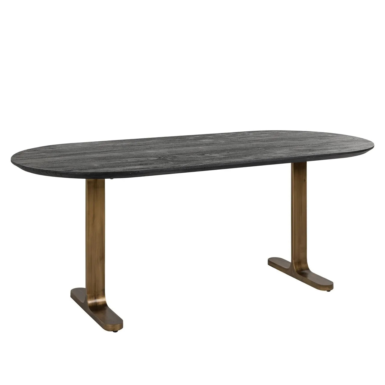 Richmond Interiors Revelin Bronze & Black Rustic Oval Dining Table | 6 Seater