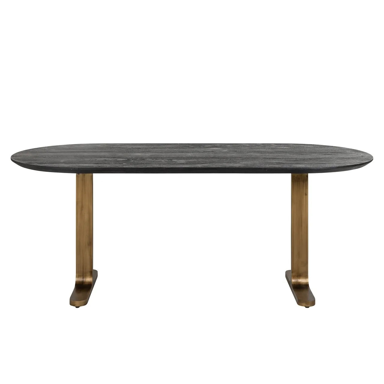 Richmond Interiors Revelin Bronze & Black Rustic Oval Dining Table | 6 Seater