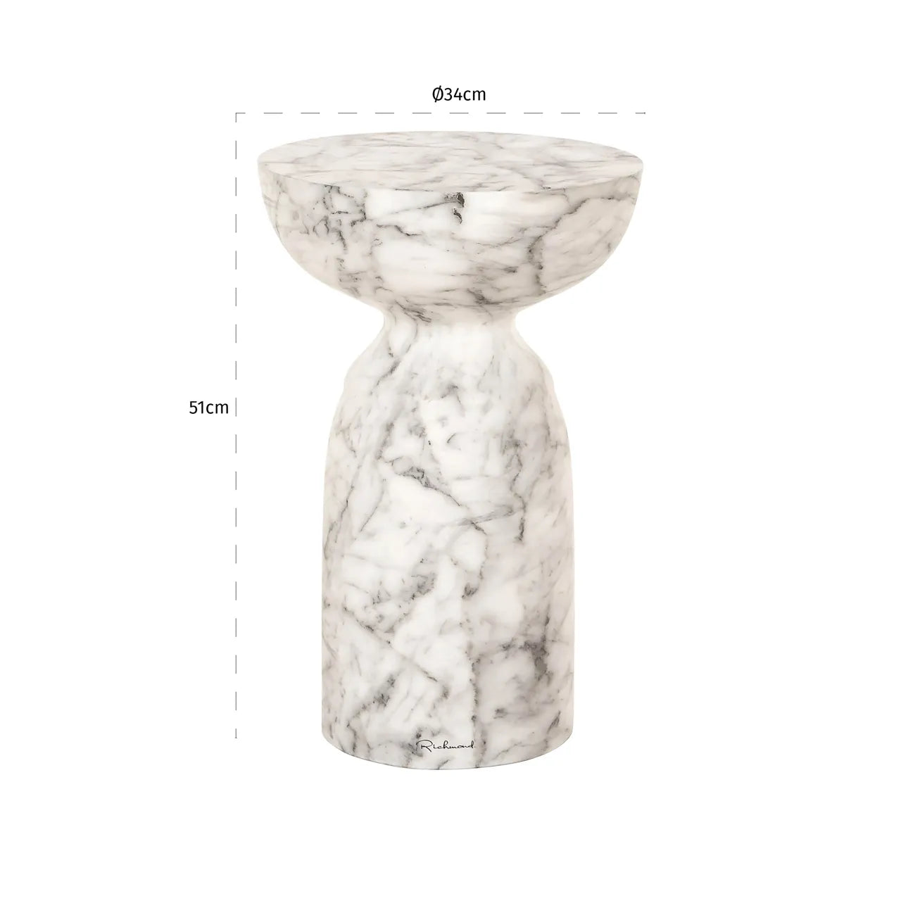 Richmond Interiors Kita White Acrylic Side Table