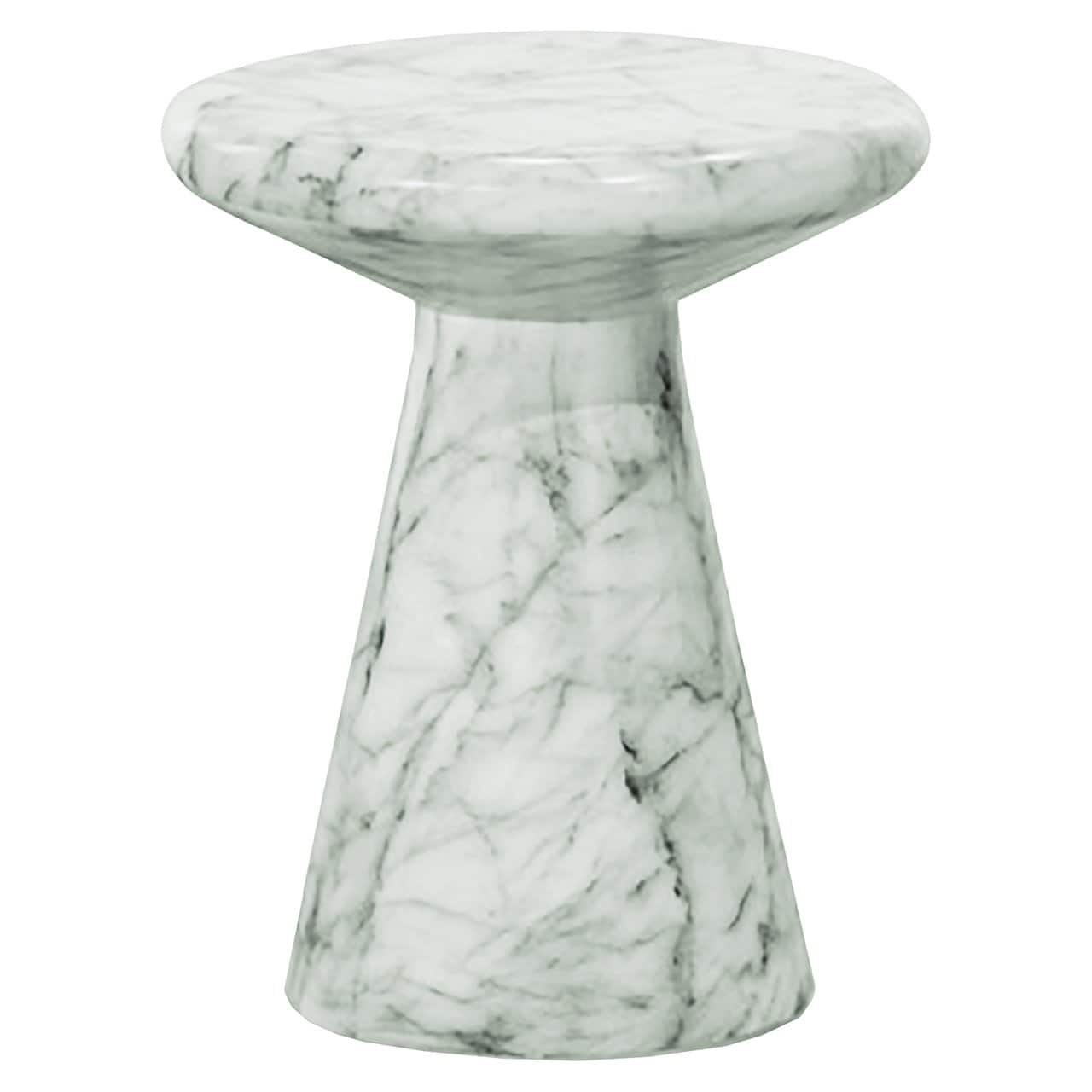 End table Lohan faux white marble (White)