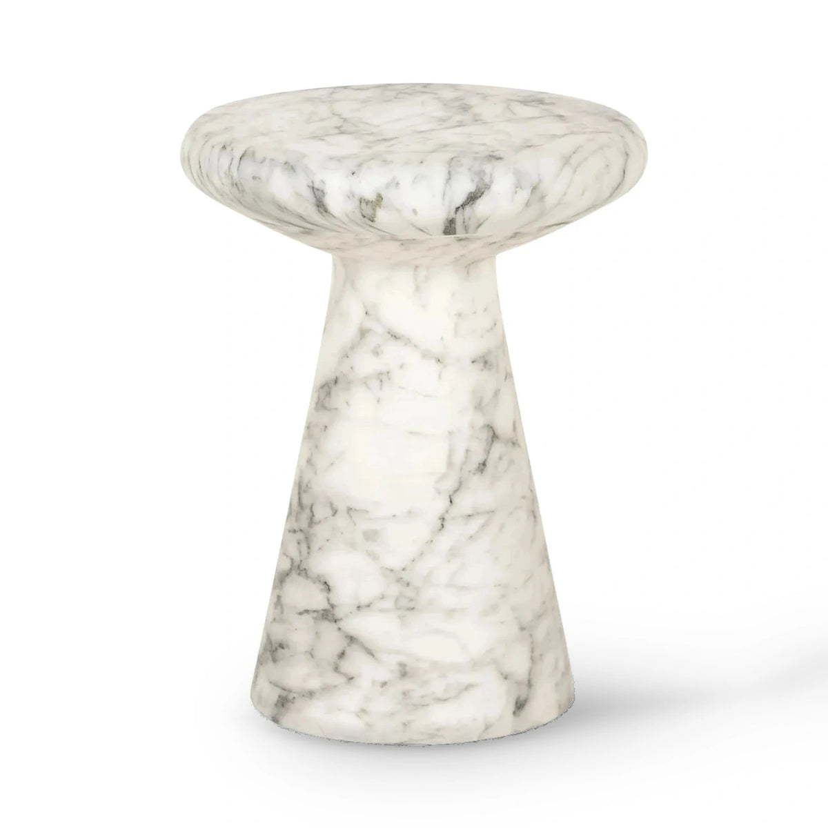 Richmond Interiors Lohan White Travertine & Acrylic Side Table