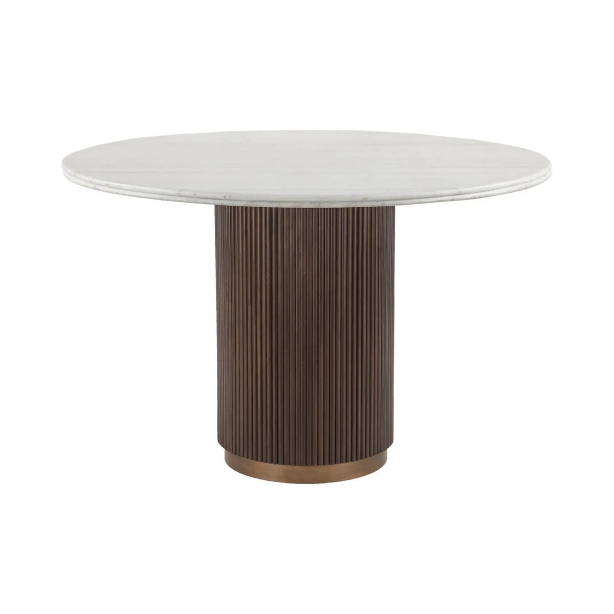 Richmond Interiors Mayfield Brown Wood & White Marble Round Dining Table 120cm