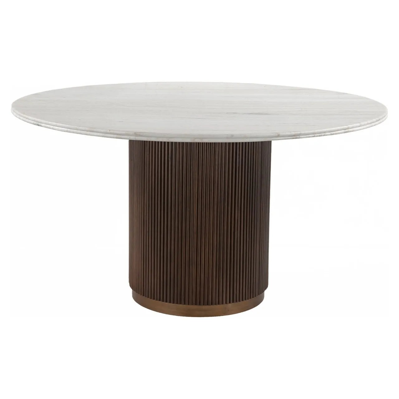 Richmond Interiors Mayfield Brown Wood & White Marble Round Dining Table 140cm