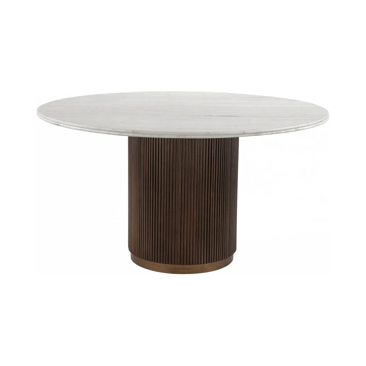 Richmond Interiors Mayfield Brown Wood & White Marble Round Dining Table 140cm