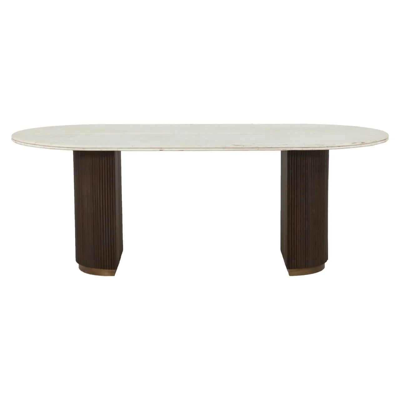 Richmond Interiors Mayfield Brown Wood & White Marble Dining Table 210cm