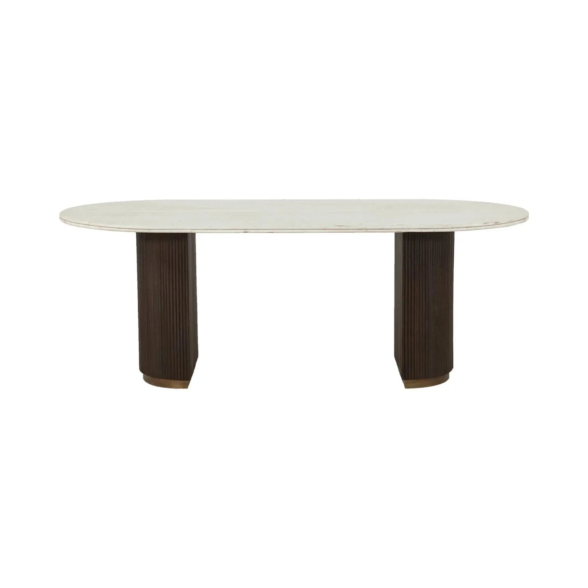 Richmond Interiors Mayfield Brown Wood & White Marble Dining Table 210cm