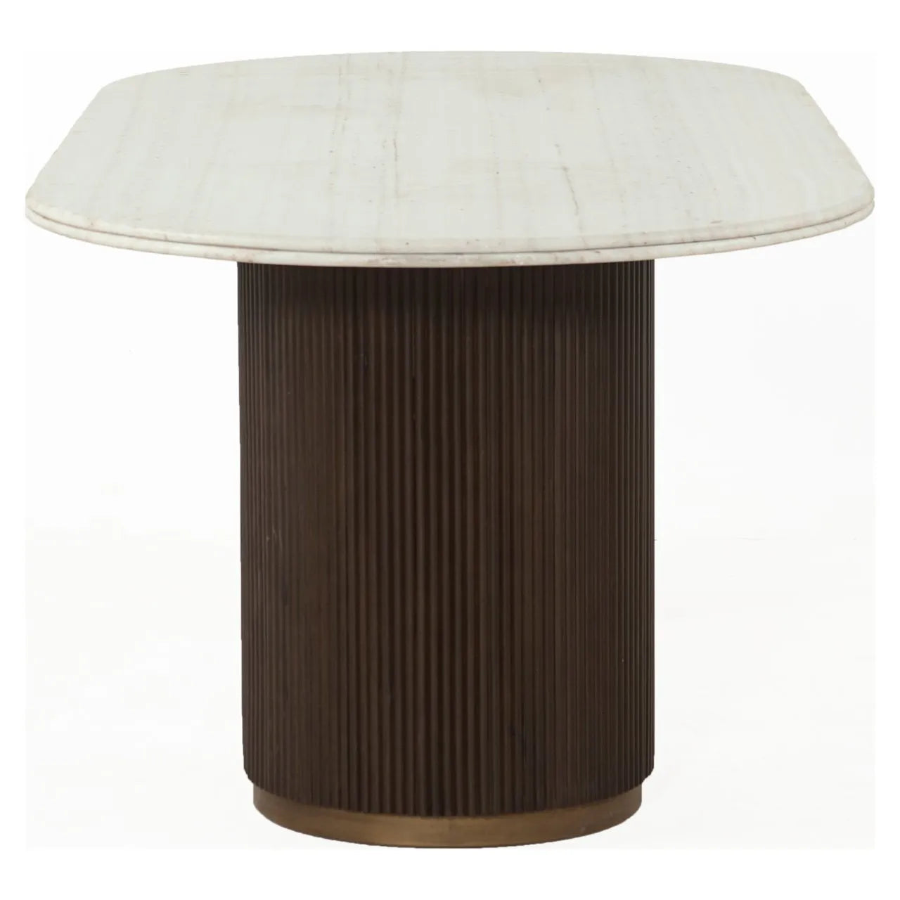 Richmond Interiors Mayfield Brown Wood & White Marble Dining Table 210cm