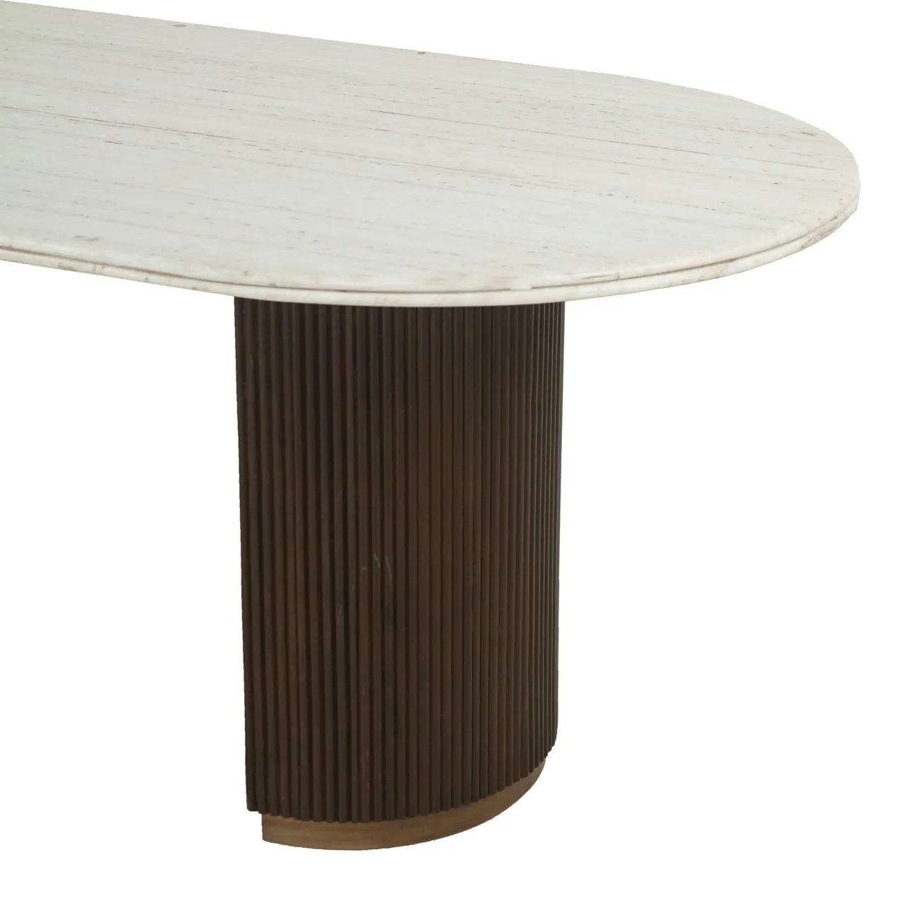 Richmond Interiors Mayfield Brown Wood & White Marble Dining Table 210cm