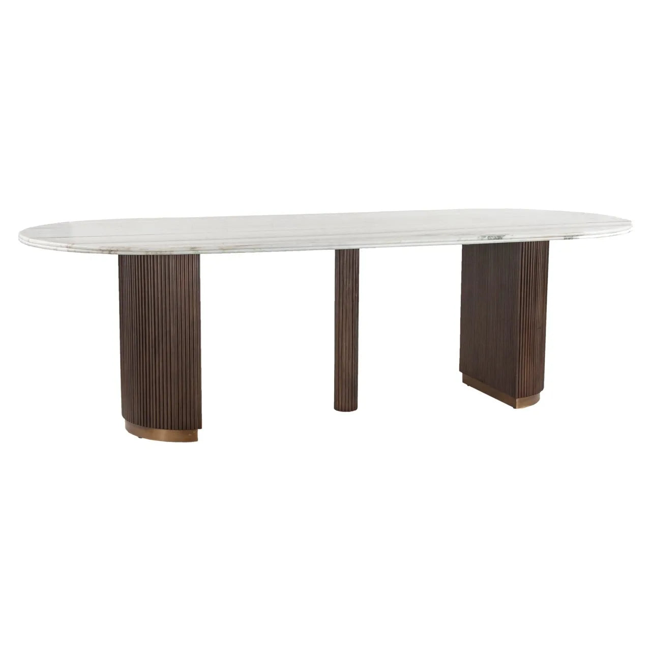 Richmond Interiors Mayfield Brown Wood & White Marble Dining Table 250cm