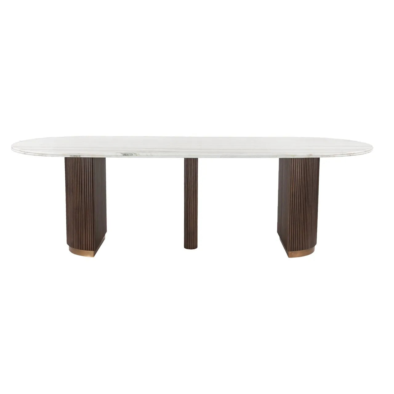 Richmond Interiors Mayfield Brown Wood & White Marble Dining Table 250cm