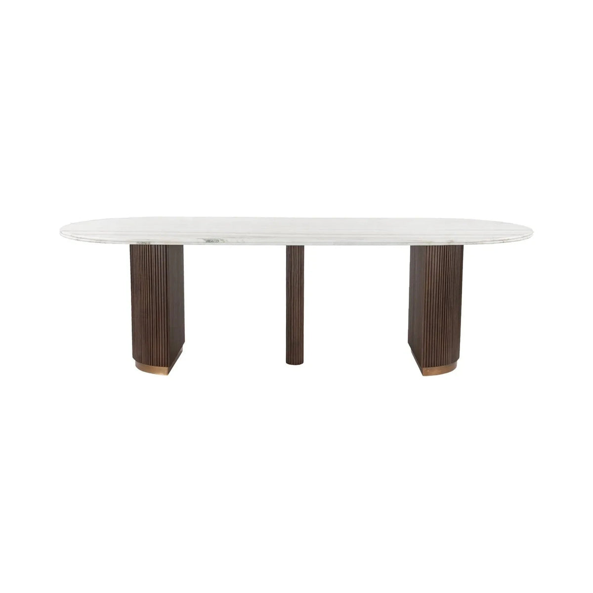 Richmond Interiors Mayfield Brown Wood & White Marble Dining Table 250cm