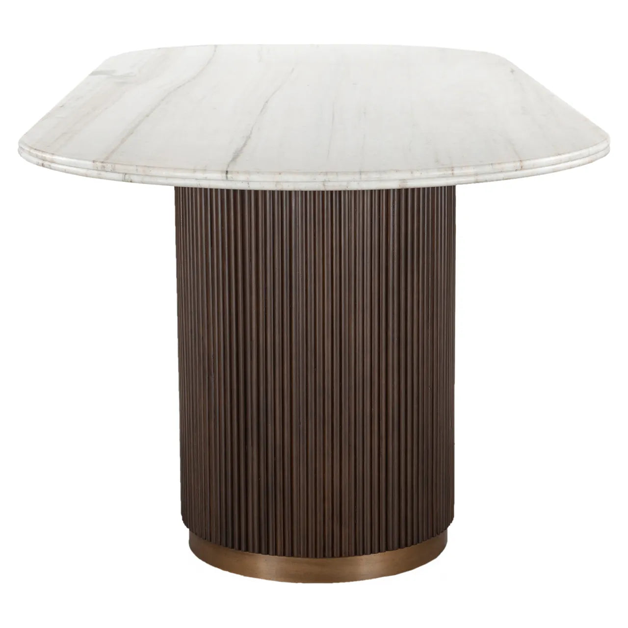 Richmond Interiors Mayfield Brown Wood & White Marble Dining Table 250cm