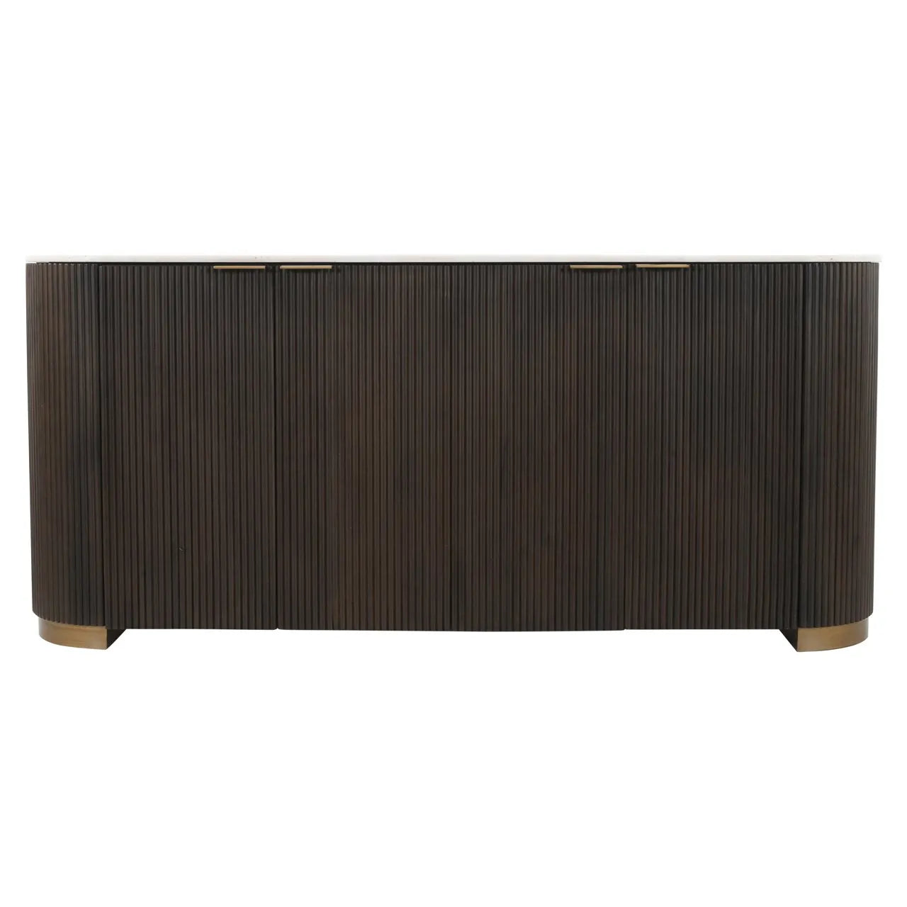 Richmond Interiors Mayfield Brown Mango Wood & White Marble Sideboard