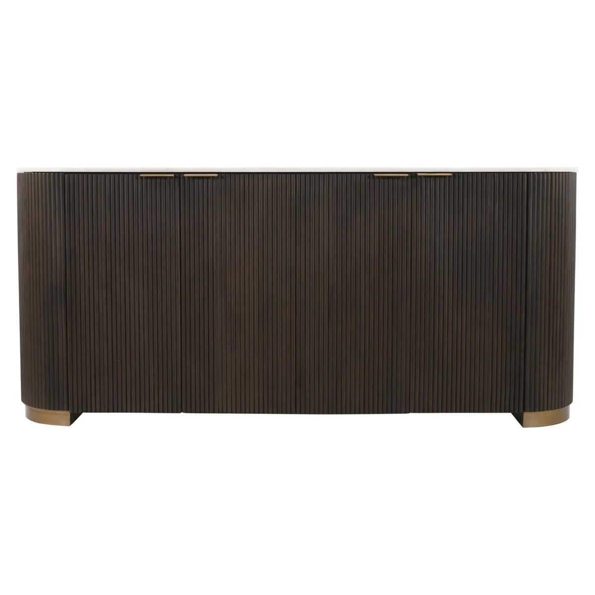 Richmond Interiors Mayfield Brown Mango Wood & White Marble Sideboard