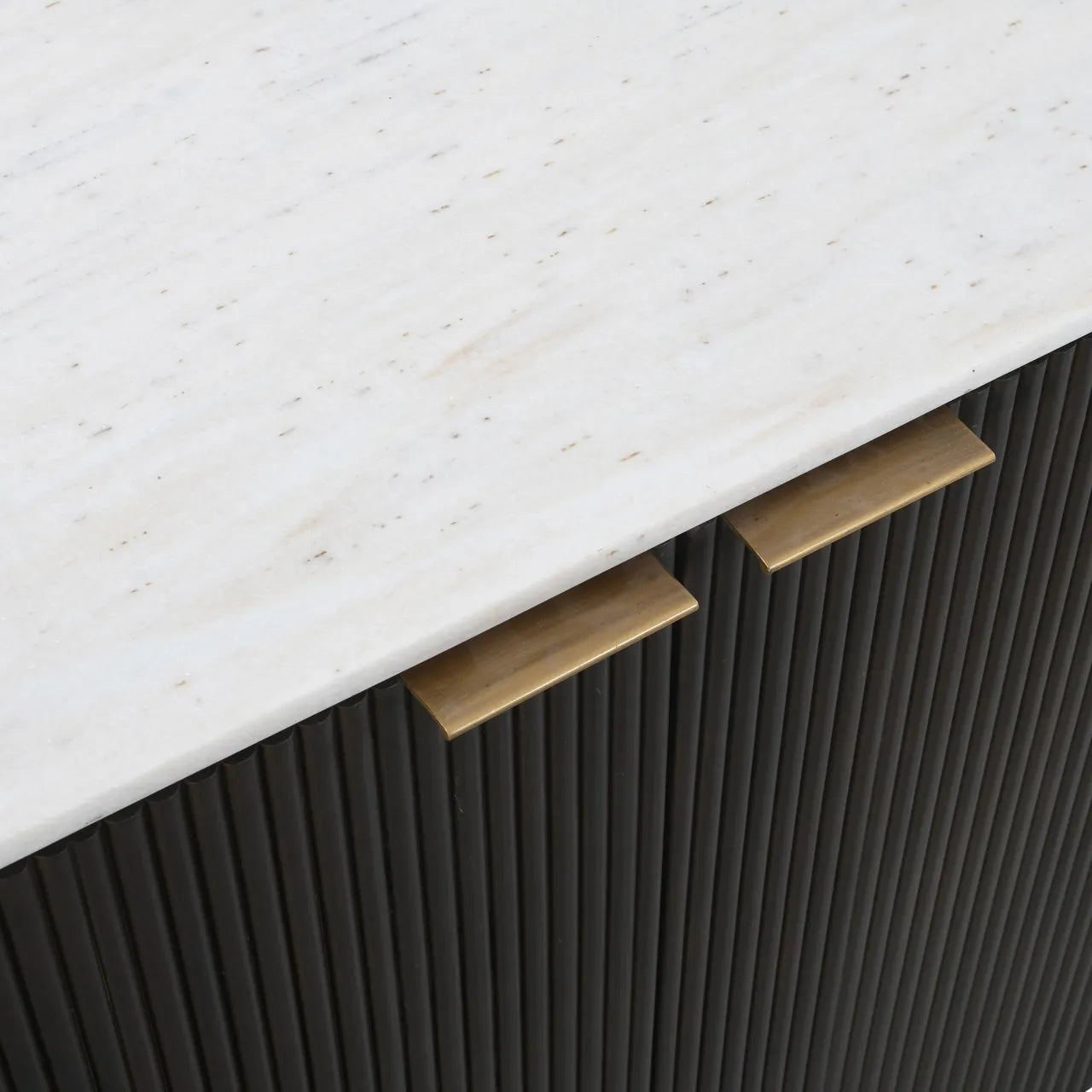Richmond Interiors Mayfield Brown Mango Wood & White Marble Sideboard