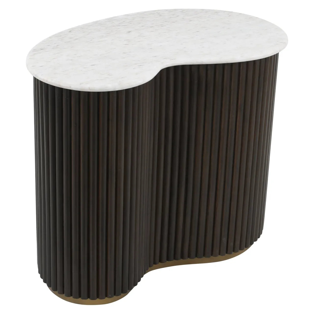Set of 2 Richmond Interiors Mayfield Brown & White Marble Coffee Table