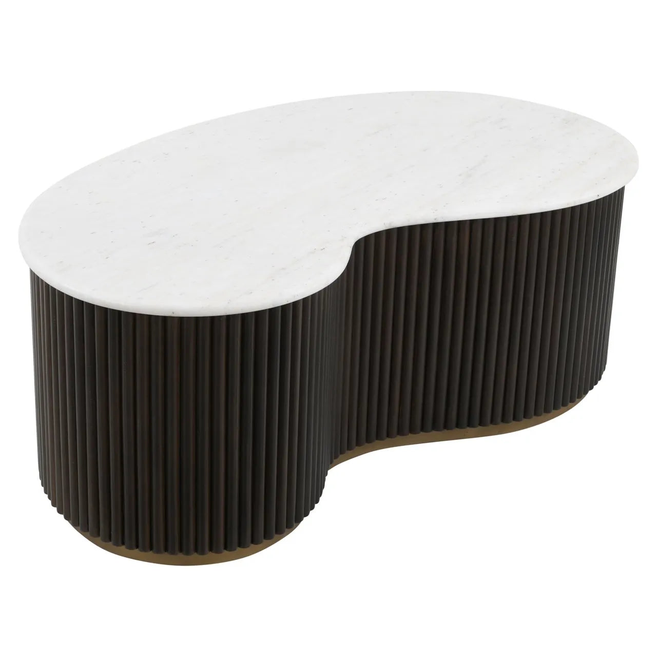 Set of 2 Richmond Interiors Mayfield Brown & White Marble Coffee Table