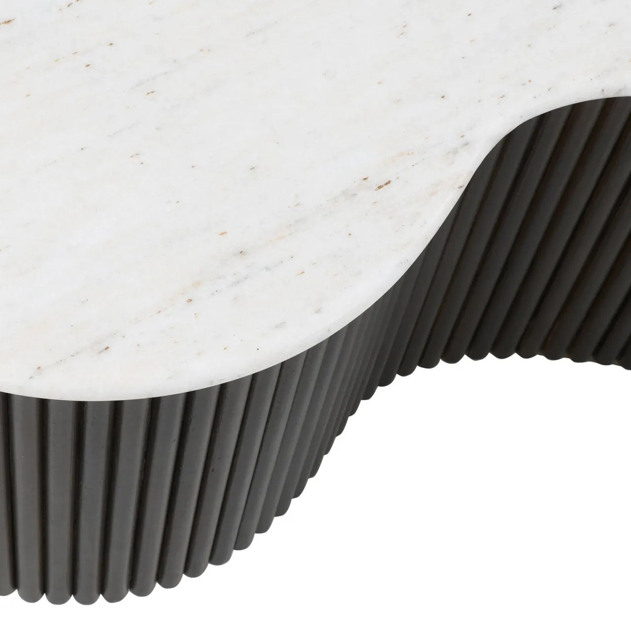 Set of 2 Richmond Interiors Mayfield Brown & White Marble Coffee Table