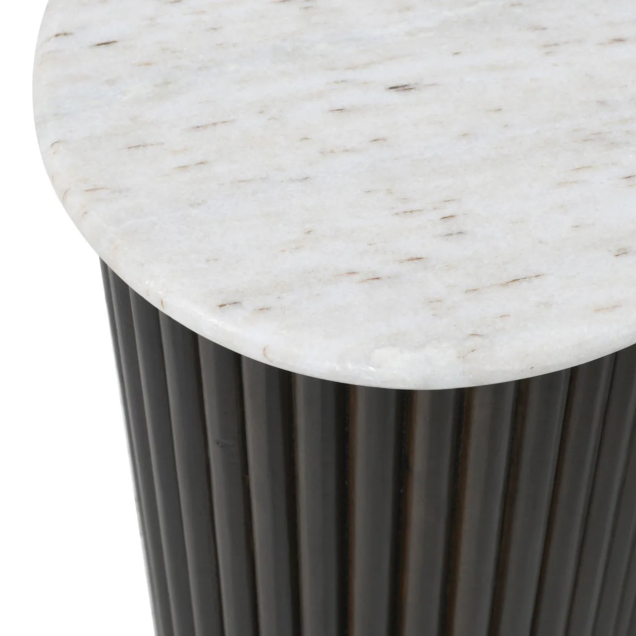 Set of 2 Richmond Interiors Mayfield Brown & White Marble Coffee Table